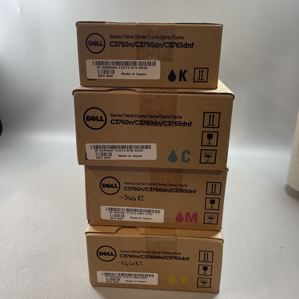 Dell C3760n C3760dn C3765dnf Genuine Toner Set CMYK MD8G4 XKGFP 1M4KP W8D60